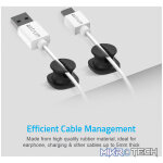 CO060 Mini Cable Organizer Clips - 4 Piece Set for Cable Management - Black - Image 3